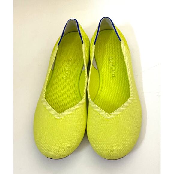 Rothy's Round Toe Stretch Flat Lime Bright Yellow Size 9 - Picture 2 of 9